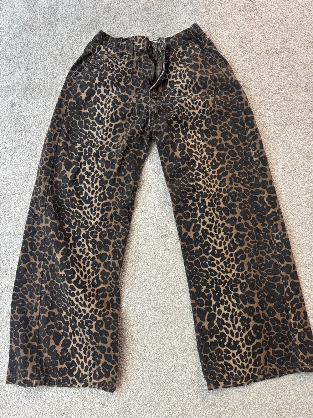 Cotton-On Kids Leopard Print Wide-Leg Pants - Brown/Black